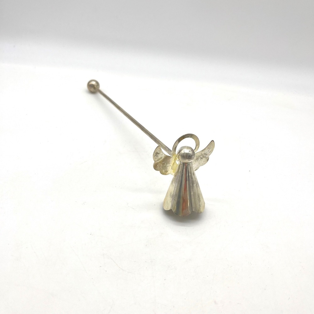 Vintage‎ Silver Plated Angel Candle Snuffer Long Handle Brass Hong Kong 9.5 Inch